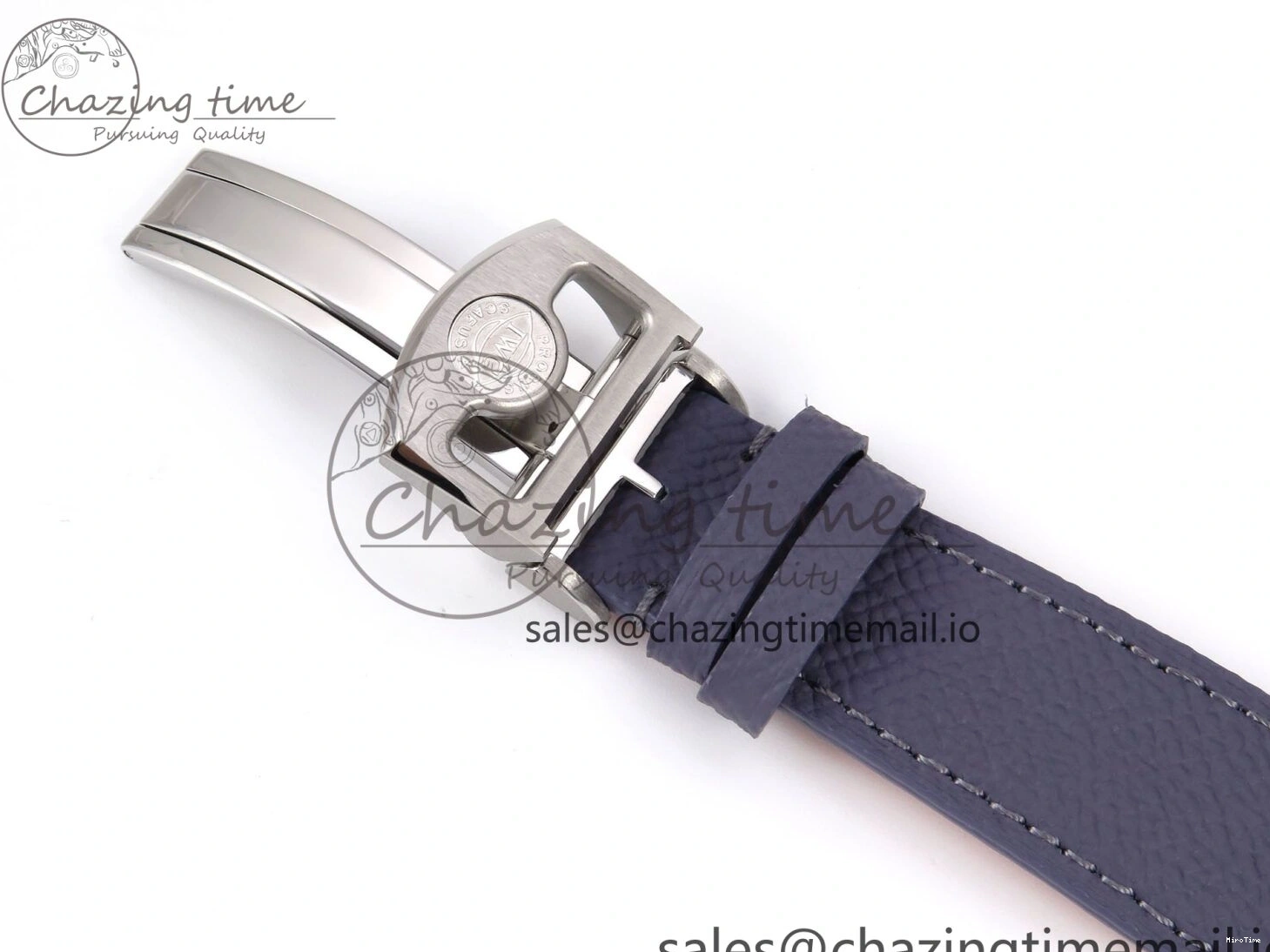 MIROTIME 0502 Lightweight Portugieser Automatic SS IW501708 APSF 1:1 Best Edition Light Blue Dial on Gray Leather Strap A 7012